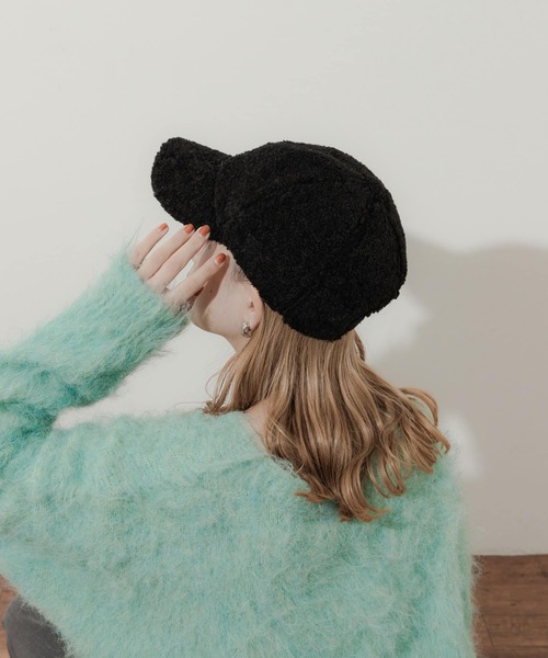 SMELLY（スメリー）の「ボアキャップ（キャップ・レディース・アイボリー/ブラック・-）」の8枚目の写真