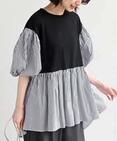 タグ付未使用✨️ ピンクハウス ロンドンストライプ使いコンビワンピース セール】ロンドンストライプ使いコンビワンピース（ワンピース