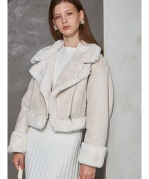 MERCURYDUO | フェイクムートンボンバージャケット(ムートンコート)