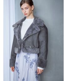 MERCURYDUO | フェイクムートンボンバージャケット(ムートンコート)