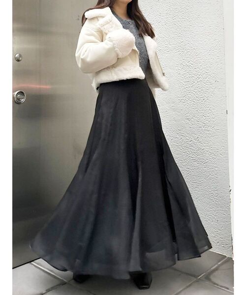 MERCURYDUO(マーキュリーデュオ)の「フェイクムートンボンバージャケット(ムートンコート・レディース・チャコールグレー/ライトグレー/ベージュ/アイボリー・MEDIUM/SMALL)」の13枚目の写真