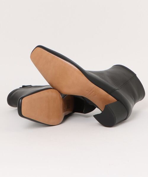 FABIO RUSCONI（ファビオルスコーニ）の「FABIO RUSCONI / GABRY soft square short boots(ソフトスクエアショートブーツ)（ブーツ・レディース・ブラック/ベージュ・38/36/37）」の4枚目の写真