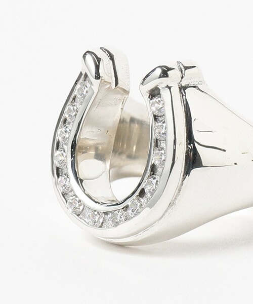 BILL WALL LEATHER(ビルウォールレザー)の「【EXCLUSIVE】R453 - Horseshoe Ring with C.Z. Silver(リング・レディース・その他・US-4h/US-5/US-5h/US-6/US-6h/US-8h/US-9h)」の6枚目の写真