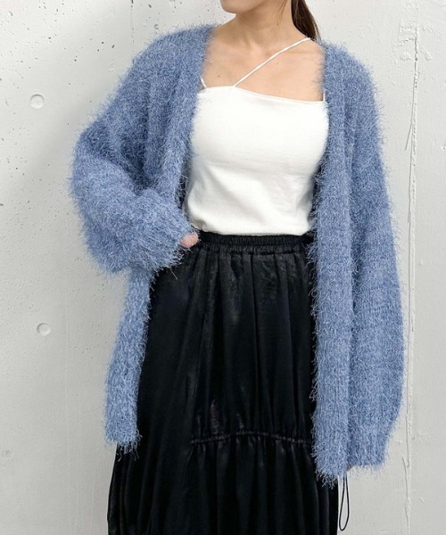 archives（アルシーヴ）の「ライトフェザーミドルニットカーディガン（ニット/セーター・レディース・アイボリー/グレー/ブルー/オレンジ・MEDIUM）」の3枚目の写真