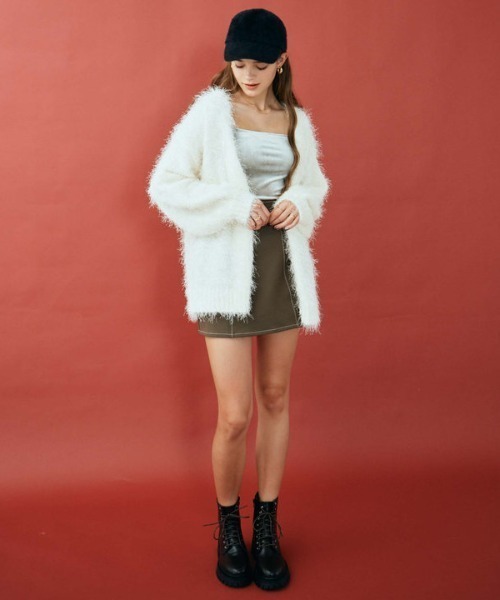 archives（アルシーヴ）の「ライトフェザーミドルニットカーディガン（ニット/セーター・レディース・アイボリー/グレー/ブルー/オレンジ・MEDIUM）」の7枚目の写真