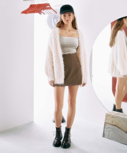 archives（アルシーヴ）の「ライトフェザーミドルニットカーディガン（ニット/セーター・レディース・アイボリー/グレー/ブルー/オレンジ・MEDIUM）」の12枚目の写真