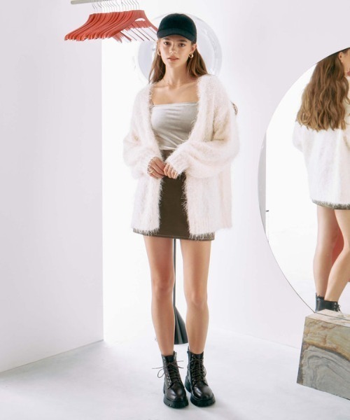 archives（アルシーヴ）の「ライトフェザーミドルニットカーディガン（ニット/セーター・レディース・アイボリー/グレー/ブルー/オレンジ・MEDIUM）」の13枚目の写真