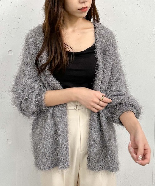 archives（アルシーヴ）の「ライトフェザーミドルニットカーディガン（ニット/セーター・レディース・アイボリー/グレー/ブルー/オレンジ・MEDIUM）」の14枚目の写真