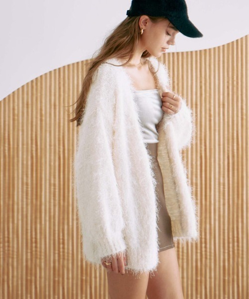 archives（アルシーヴ）の「ライトフェザーミドルニットカーディガン（ニット/セーター・レディース・アイボリー/グレー/ブルー/オレンジ・MEDIUM）」の11枚目の写真