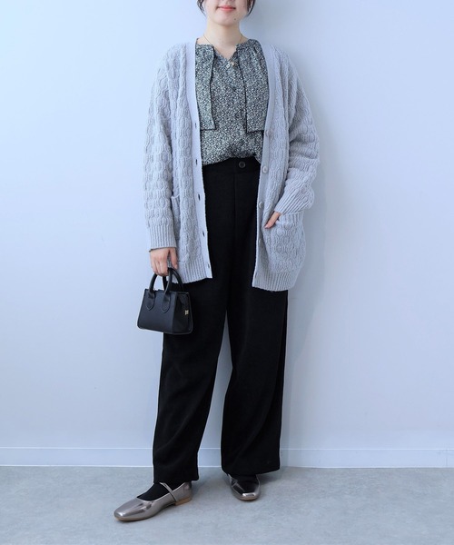 leswel(レスウェル)の「【L~5L 大きいサイズ】変形ニットワイドパンツ(その他パンツ・レディース・ブラック/ダークブラウン・L/LL/3L/4L/5L)」の3枚目の写真