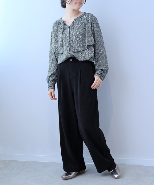 leswel(レスウェル)の「【L~5L 大きいサイズ】変形ニットワイドパンツ(その他パンツ・レディース・ブラック/ダークブラウン・L/LL/3L/4L/5L)」の4枚目の写真
