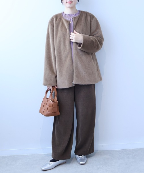 leswel(レスウェル)の「【L~5L 大きいサイズ】変形ニットワイドパンツ(その他パンツ・レディース・ブラック/ダークブラウン・L/LL/3L/4L/5L)」の6枚目の写真