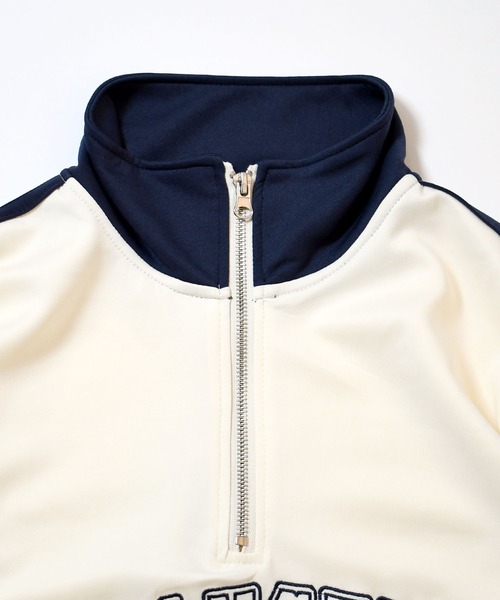 Starting Over(スターティングオーバー)の「half zip track jacket/フロントロゴ刺繍 ハーフジップ トラックジャケット(ジャージ・メンズ・オフホワイト/サックスブルー/ワイン/ネイビー・M/L/XL)」の5枚目の写真