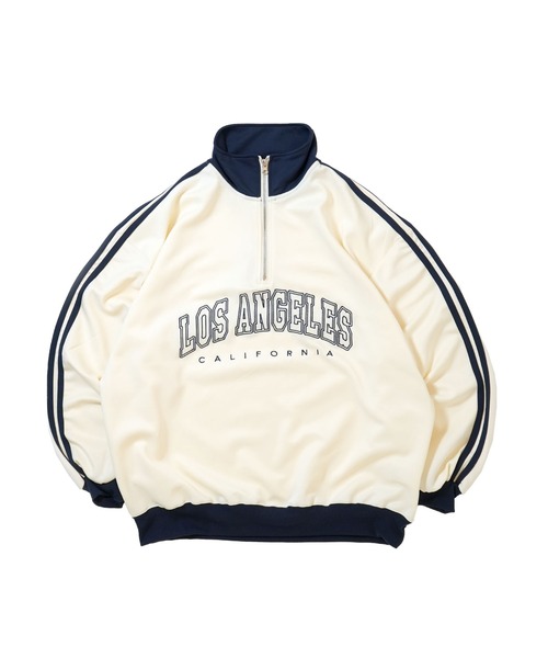 Starting Over(スターティングオーバー)の「half zip track jacket/フロントロゴ刺繍 ハーフジップ トラックジャケット(ジャージ・メンズ・オフホワイト/サックスブルー/ワイン/ネイビー・M/L/XL)」の12枚目の写真