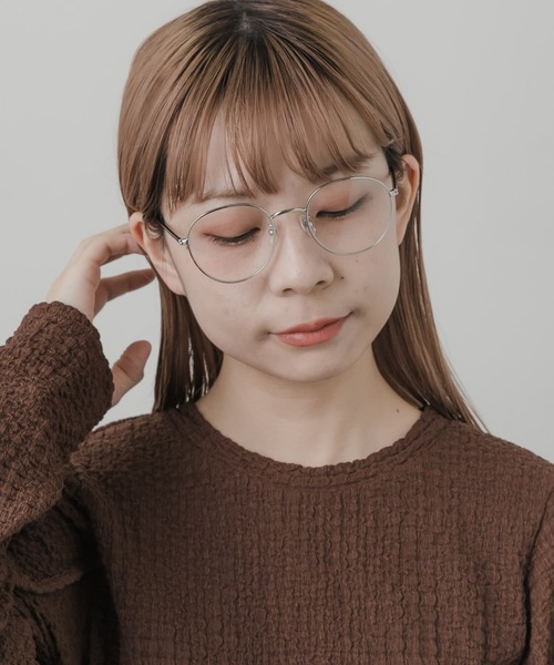 SMELLY（スメリー）の「シンプルボストンダテメガネ（メガネ・レディース・シルバー・-）」の2枚目の写真