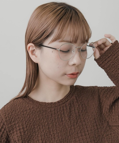 SMELLY（スメリー）の「シンプルボストンダテメガネ（メガネ・レディース・シルバー・-）」の3枚目の写真
