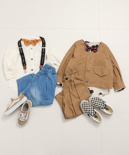 BREEZE（ブリーズ）の「バルーンジャケット（ノーカラージャケット・キッズ・ベージュ/インディゴブルー・90/100/110/120/130/140）」の4枚目の写真