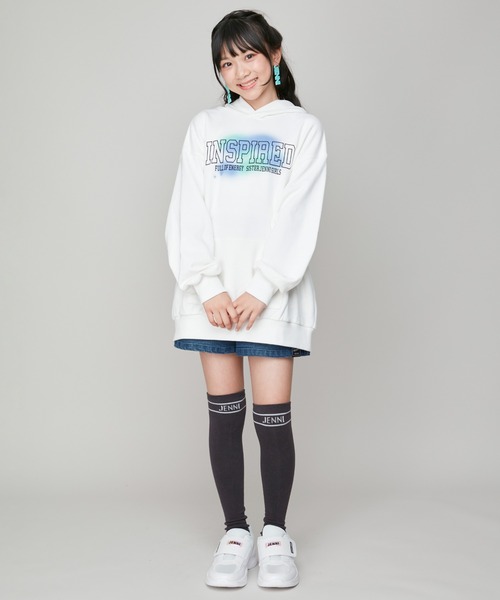 SISTER JENNI(SISTER JENNI)の「【コットン100%】スプレープリントロゴパーカー(パーカー・キッズ・ミント/サックスブルー/オフホワイト・150cm/130cm/140cm/160cm)」の22枚目の写真