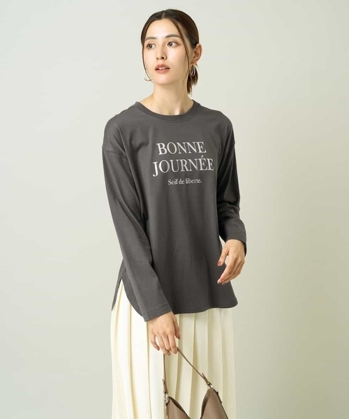 a.v.v(アーヴェヴェ)の「箔ロゴロンT(Tシャツ/カットソー・レディース・ホワイト/チャコールグレー・36/38/42/40/34)」の8枚目の写真