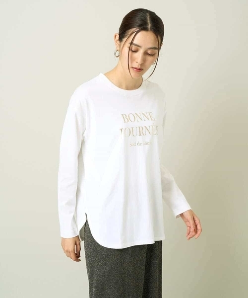 a.v.v(アーヴェヴェ)の「箔ロゴロンT(Tシャツ/カットソー・レディース・ホワイト/チャコールグレー・36/38/42/40/34)」の15枚目の写真