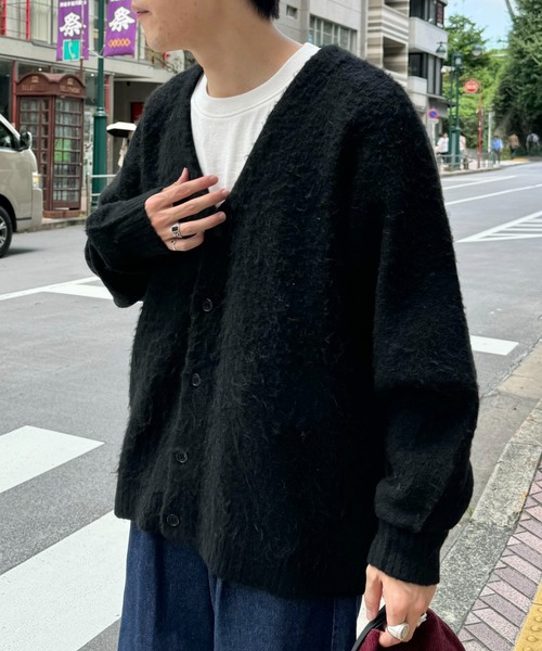 CIAOPANIC TYPY（チャオパニックティピー）の「【ユニセックス】ビックシルエットシャギーニットオーバーカーディガン（カーディガン/ボレロ・メンズ・ブラック/グレー/ブラウン/パープル・MEDIUM/LARGE）」の6枚目の写真