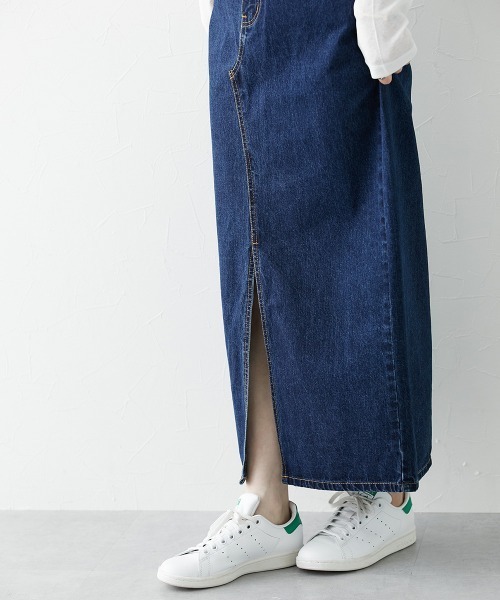 nissen（ニッセン）の「フロントスリットデニムスカート（スカート・レディース・ネイビー/ブルー・LL/S/M/L）」の20枚目の写真