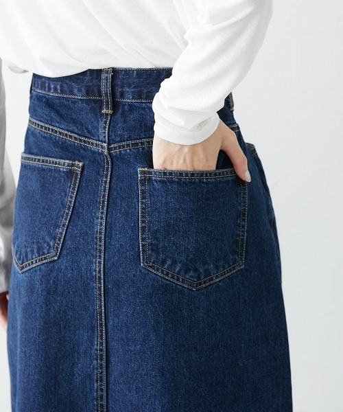 nissen（ニッセン）の「フロントスリットデニムスカート（スカート・レディース・ネイビー/ブルー・LL/S/M/L）」の21枚目の写真