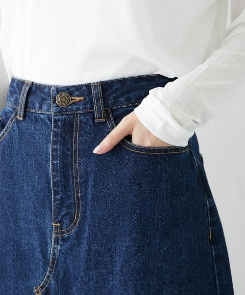 nissen（ニッセン）の「フロントスリットデニムスカート（スカート・レディース・ネイビー/ブルー・LL/S/M/L）」の22枚目の写真