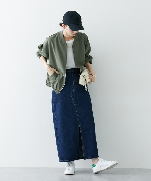 nissen（ニッセン）の「フロントスリットデニムスカート（スカート・レディース・ネイビー/ブルー・LL/S/M/L）」の13枚目の写真