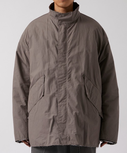 ALMOSTBLACK(オールモストブラック)の「【ALMOSTBLACK/オールモストブラック】WOVEN CUT OFF REMOVAL 65 MODS BLOUSON(ブルゾン・メンズ・グレー/ブラック・2)」の4枚目の写真