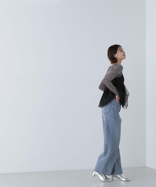 NATURAL BEAUTY BASIC（ナチュラルビューティーベーシック）の「◇ドットシアーキャミソール（キャミソール・レディース・ブラック/グレー/ベージュ・FREE）」の9枚目の写真