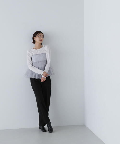 NATURAL BEAUTY BASIC（ナチュラルビューティーベーシック）の「◇ドットシアーキャミソール（キャミソール・レディース・ブラック/グレー/ベージュ・FREE）」の17枚目の写真