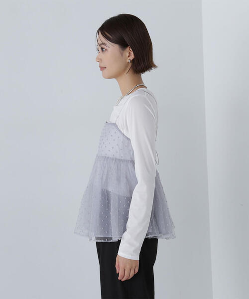 NATURAL BEAUTY BASIC（ナチュラルビューティーベーシック）の「◇ドットシアーキャミソール（キャミソール・レディース・ブラック/グレー/ベージュ・FREE）」の20枚目の写真