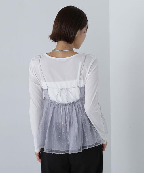 NATURAL BEAUTY BASIC（ナチュラルビューティーベーシック）の「◇ドットシアーキャミソール（キャミソール・レディース・ブラック/グレー/ベージュ・FREE）」の21枚目の写真