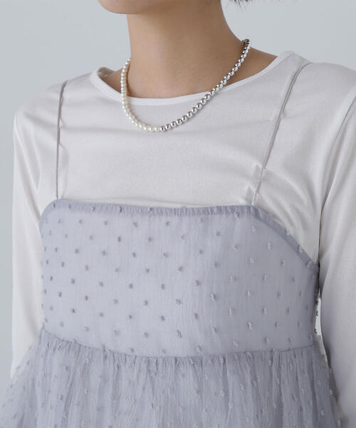 NATURAL BEAUTY BASIC（ナチュラルビューティーベーシック）の「◇ドットシアーキャミソール（キャミソール・レディース・ブラック/グレー/ベージュ・FREE）」の22枚目の写真