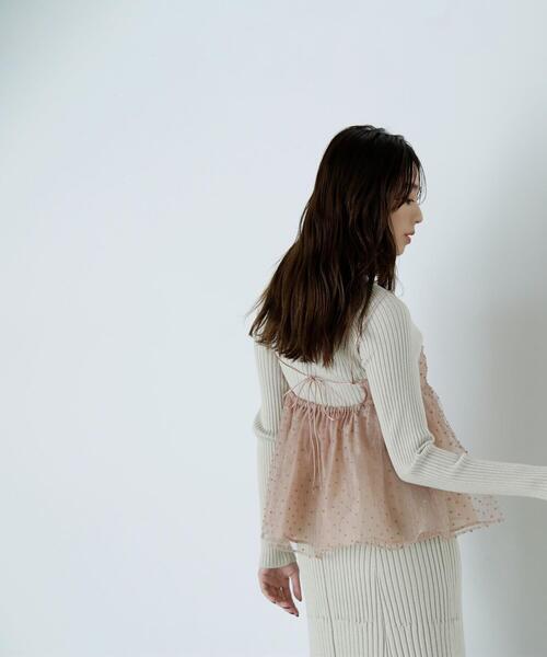 NATURAL BEAUTY BASIC（ナチュラルビューティーベーシック）の「◇ドットシアーキャミソール（キャミソール・レディース・ブラック/グレー/ベージュ・FREE）」の8枚目の写真