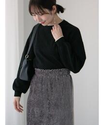 もちもちミラノリブ配色ラインニット