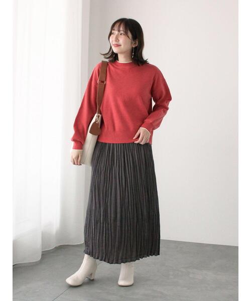 Te chichi TERRASSE（テチチテラス）の「もちもちミラノリブ配色ラインニット（ニット/セーター・レディース・ブルー/オフホワイト/レッド/ブラック・F）」の6枚目の写真