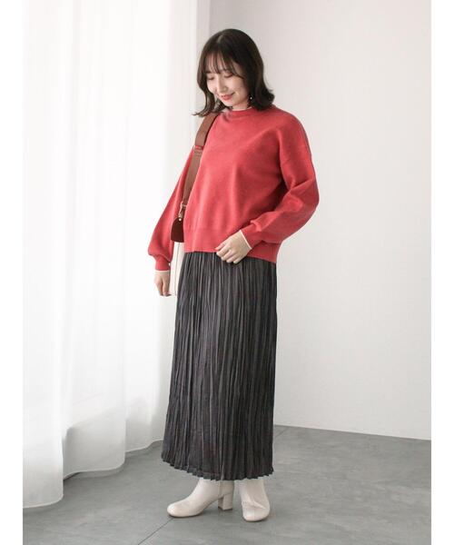 Te chichi TERRASSE（テチチテラス）の「もちもちミラノリブ配色ラインニット（ニット/セーター・レディース・ブルー/オフホワイト/レッド/ブラック・F）」の7枚目の写真