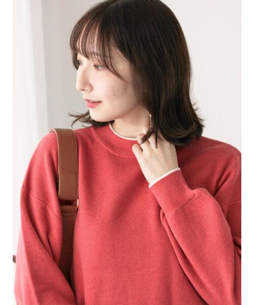 Te chichi TERRASSE（テチチテラス）の「もちもちミラノリブ配色ラインニット（ニット/セーター・レディース・ブルー/オフホワイト/レッド/ブラック・F）」の8枚目の写真