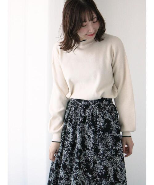 Te chichi TERRASSE（テチチテラス）の「もちもちミラノリブ配色ラインニット（ニット/セーター・レディース・ブルー/オフホワイト/レッド/ブラック・F）」の11枚目の写真