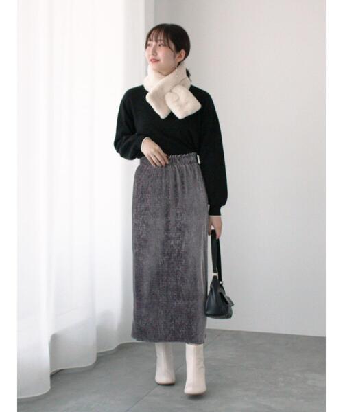 Te chichi TERRASSE（テチチテラス）の「もちもちミラノリブ配色ラインニット（ニット/セーター・レディース・ブルー/オフホワイト/レッド/ブラック・F）」の12枚目の写真