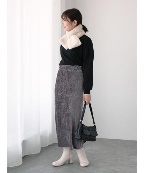 Te chichi TERRASSE（テチチテラス）の「もちもちミラノリブ配色ラインニット（ニット/セーター・レディース・ブルー/オフホワイト/レッド/ブラック・F）」の13枚目の写真