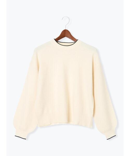 Te chichi TERRASSE（テチチテラス）の「もちもちミラノリブ配色ラインニット（ニット/セーター・レディース・ブルー/オフホワイト/レッド/ブラック・F）」の19枚目の写真