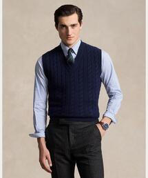 POLO RALPH LAUREN（ポロ ラルフ ローレン）の「ケーブルニット ウールカシミヤ セーター ベスト（ベスト・メンズ）」
