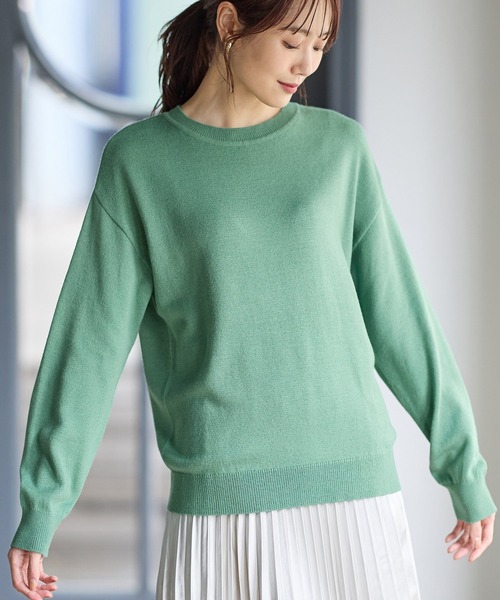 Honeys（ハニーズ）の「【ダイナホット・ハニぽか・ウォッシャブル】あったかクルーネックニット（ニット/セーター・レディース・ブラック/ラベンダー/ブルー/レッド/ライトグリーン/アイボリー・LL/S/M/L）」の3枚目の写真