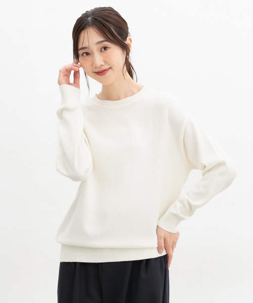 Honeys（ハニーズ）の「【ダイナホット・ハニぽか・ウォッシャブル】あったかクルーネックニット（ニット/セーター・レディース・ブラック/ラベンダー/ブルー/レッド/ライトグリーン/アイボリー・LL/S/M/L）」の20枚目の写真