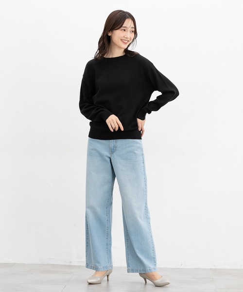 Honeys（ハニーズ）の「【ダイナホット・ハニぽか・ウォッシャブル】あったかクルーネックニット（ニット/セーター・レディース・ブラック/ラベンダー/ブルー/レッド/ライトグリーン/アイボリー・LL/S/M/L）」の21枚目の写真