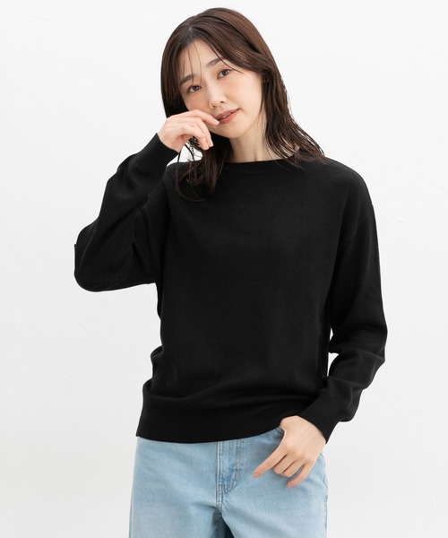 Honeys（ハニーズ）の「【ダイナホット・ハニぽか・ウォッシャブル】あったかクルーネックニット（ニット/セーター・レディース・ブラック/ラベンダー/ブルー/レッド/ライトグリーン/アイボリー・LL/S/M/L）」の22枚目の写真
