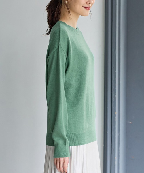 Honeys（ハニーズ）の「【ダイナホット・ハニぽか・ウォッシャブル】あったかクルーネックニット（ニット/セーター・レディース・ブラック/ラベンダー/ブルー/レッド/ライトグリーン/アイボリー・LL/S/M/L）」の10枚目の写真